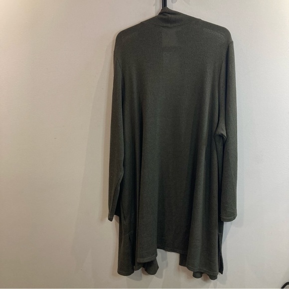 IN EVERY STORY Sz 2X Slinky Open  Front Ribbed Front Long Line Cardigan NEW - Picture 7 of 8